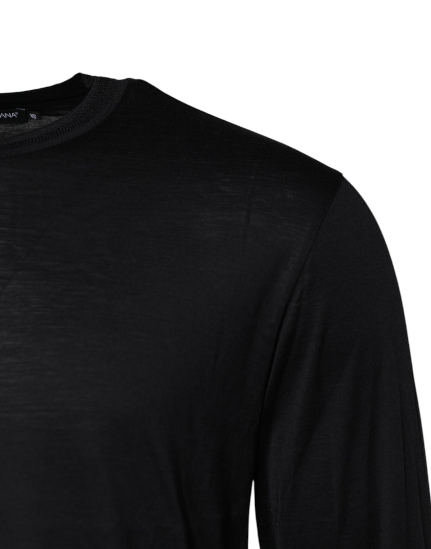 Dolce & Gabbana Dark Blue Silk Crew Neck Sweater for Men