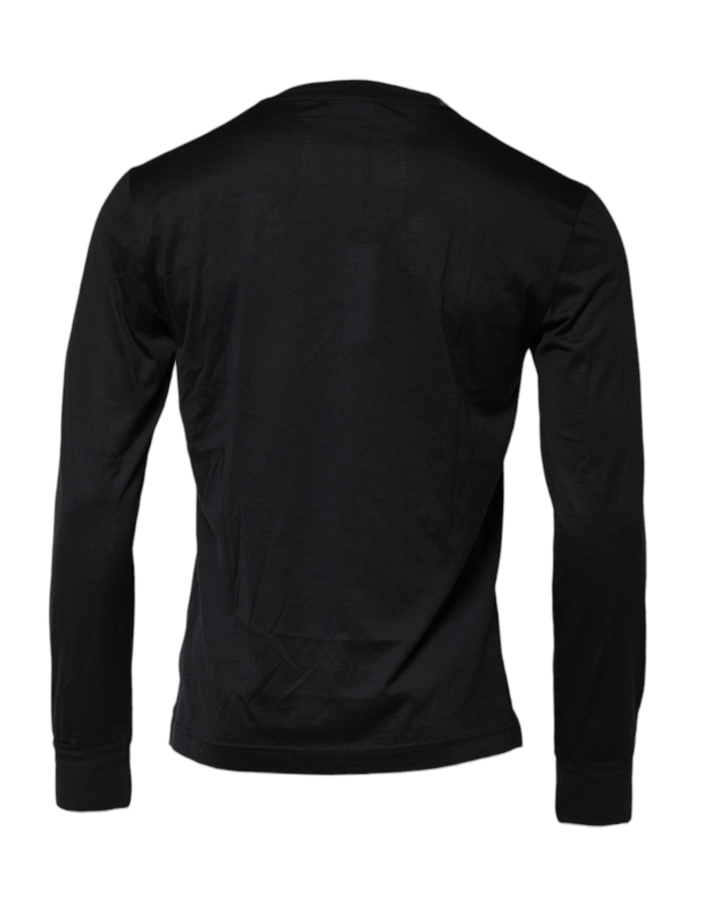 Dolce & Gabbana Dark Blue Silk Crew Neck Sweater for Men
