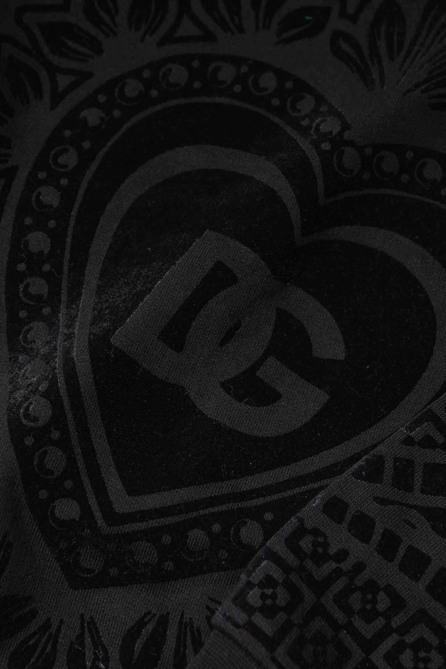 Dolce & Gabbana Black Printed Crew Neck Sweatshirt