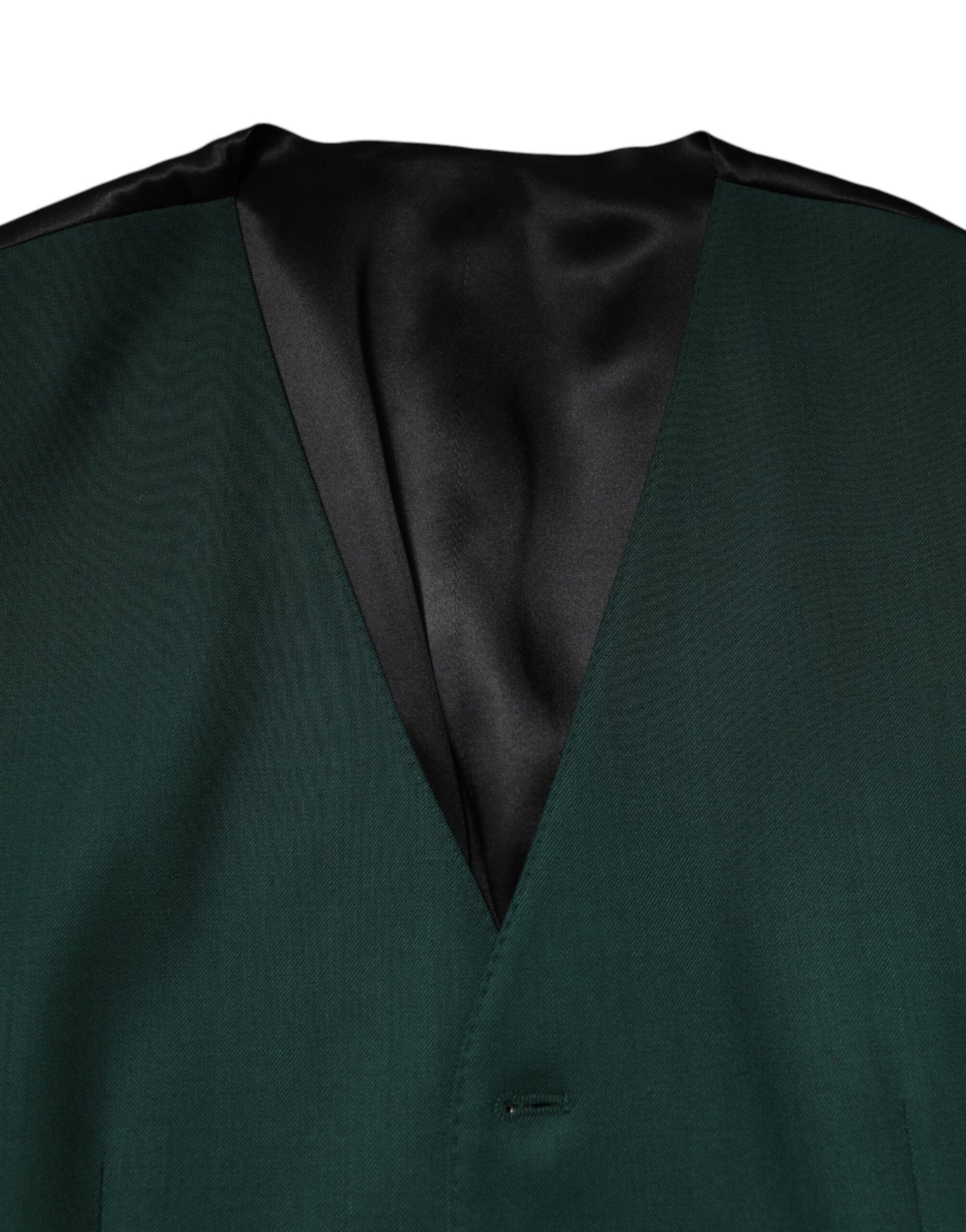 Dolce & Gabbana Green Wool Formal Waistcoat