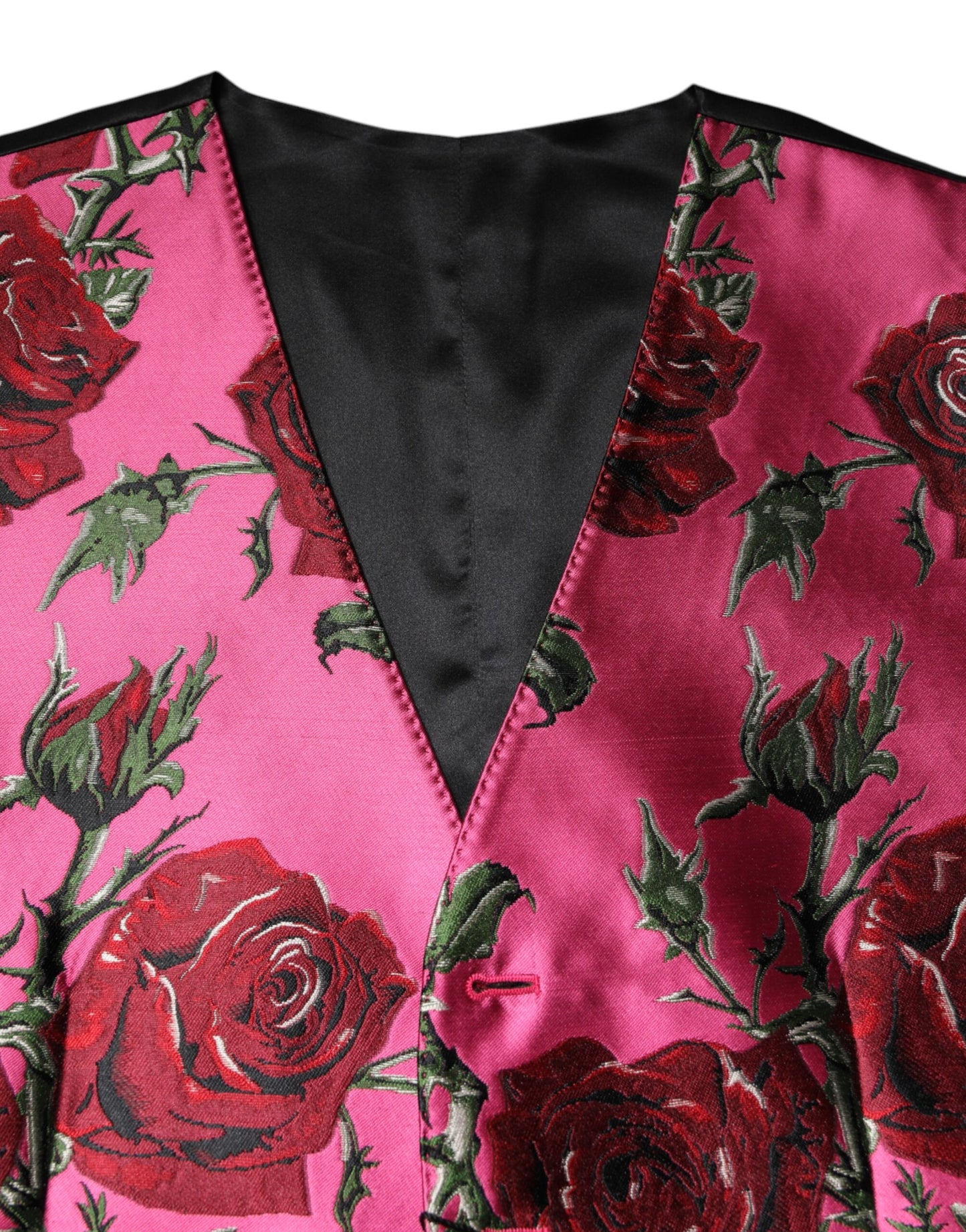 Dolce & Gabbana Pink Floral Satin Vest for Men