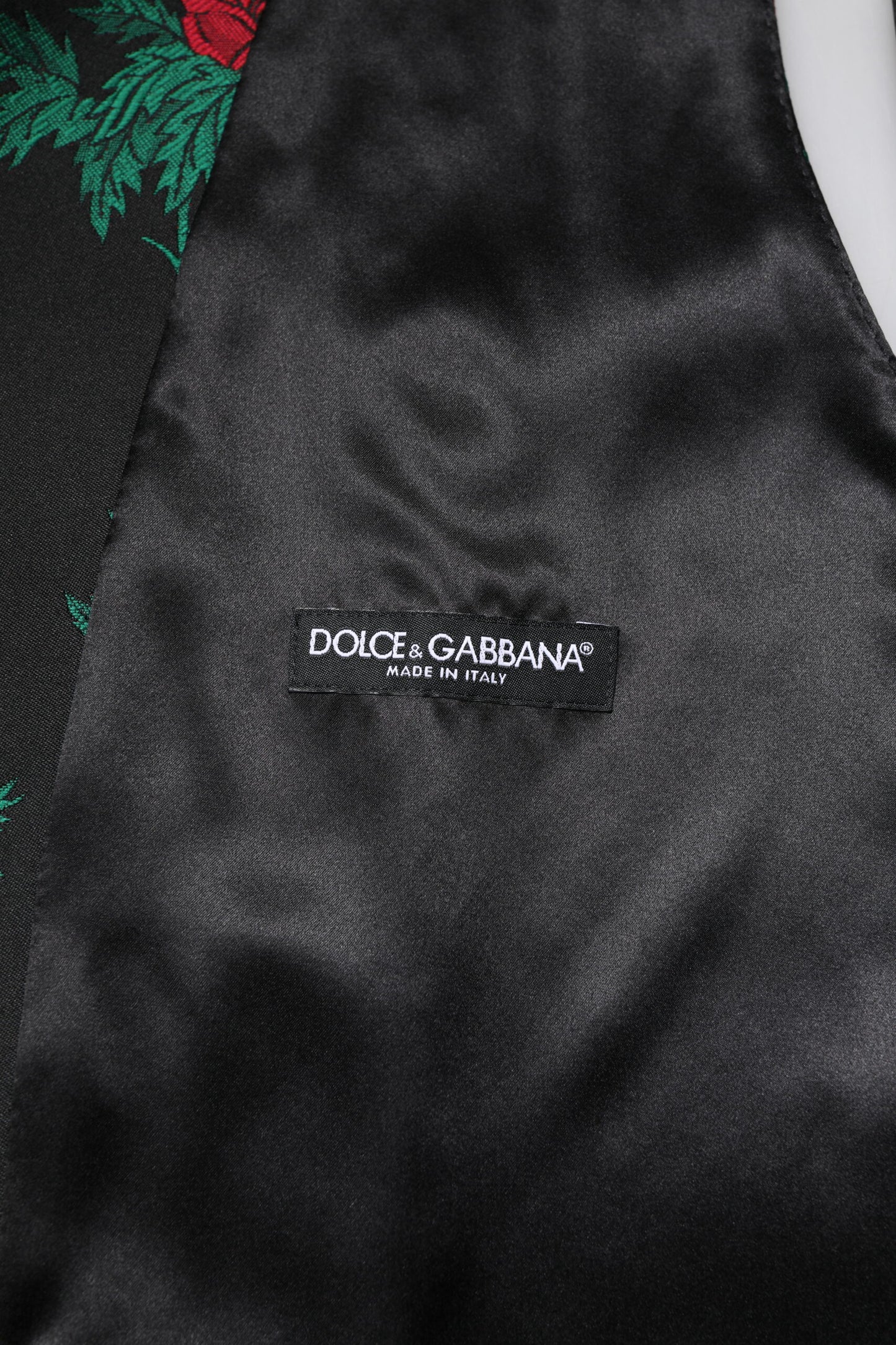 Dolce & Gabbana Black Floral Brocade Formal Waistcoat Vest