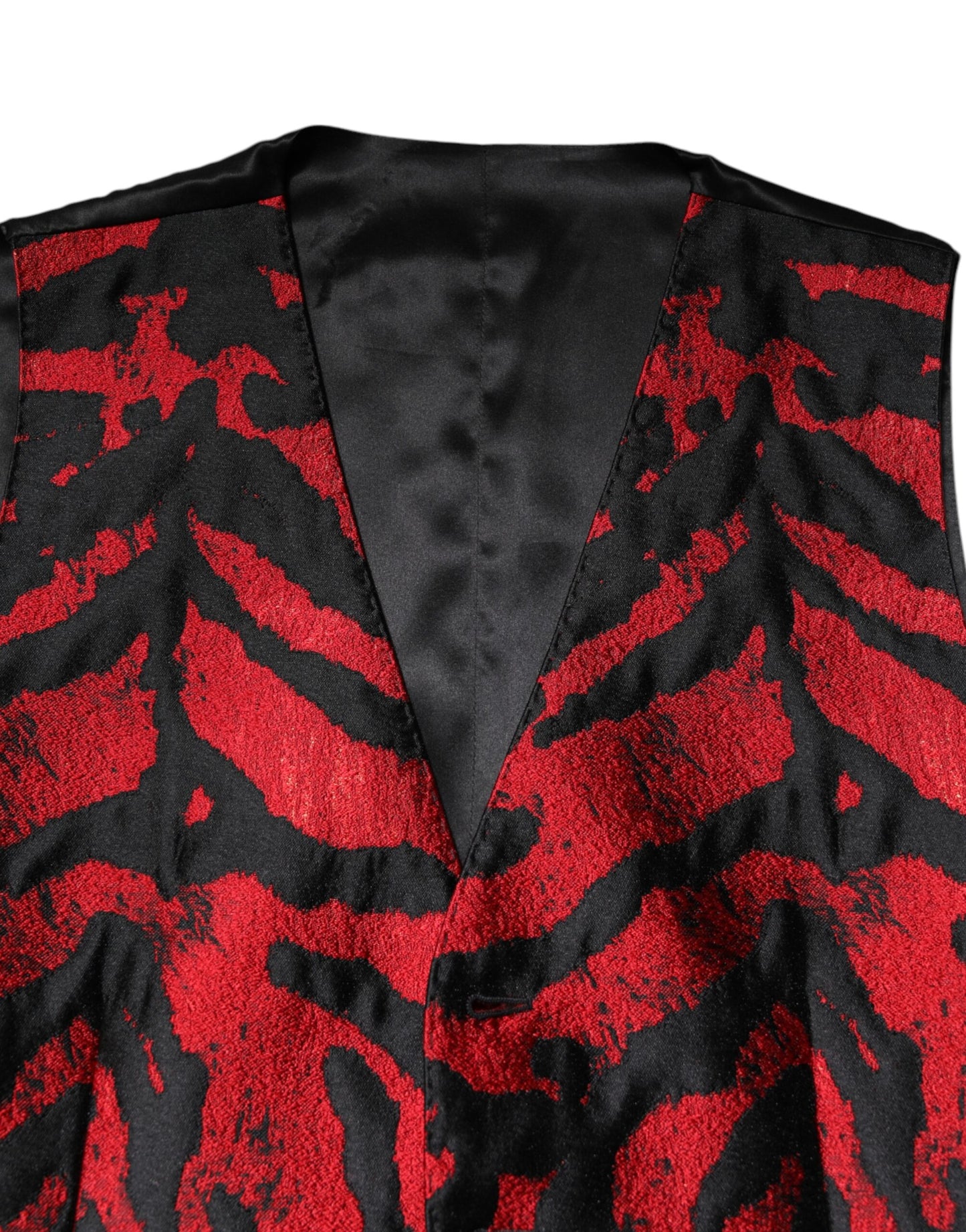 Dolce & Gabbana Red and Black Stripe Formal Waistcoat Vest