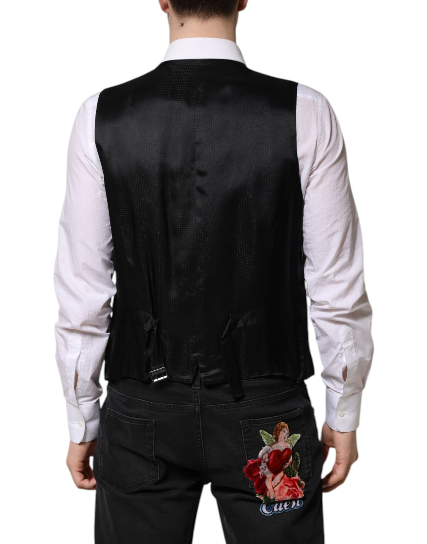 Dolce & Gabbana Purple Sequined Formal Waistcoat