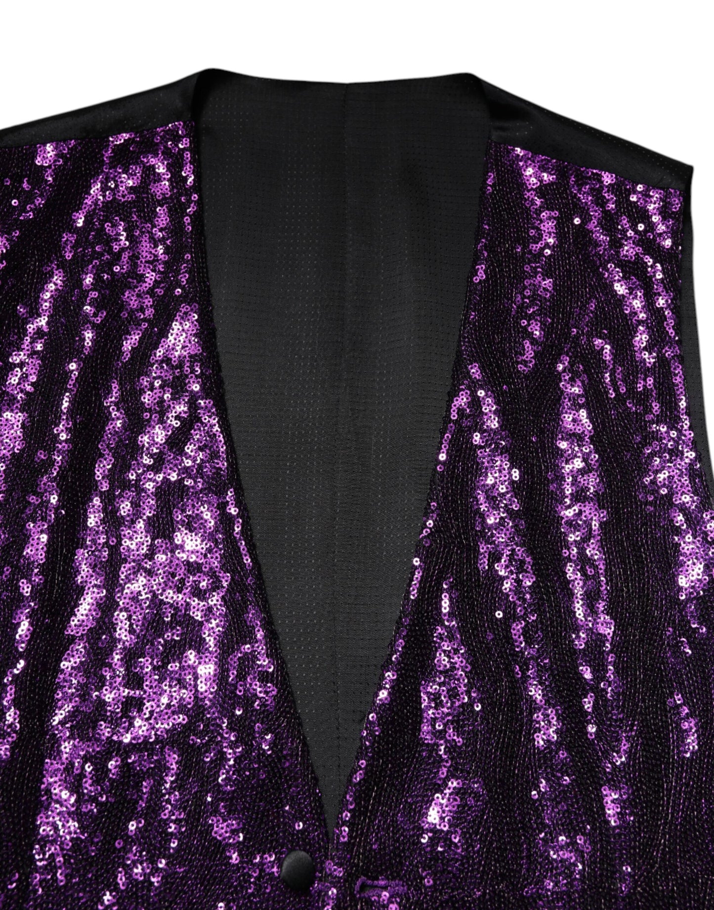 Dolce & Gabbana Purple Sequined Formal Waistcoat