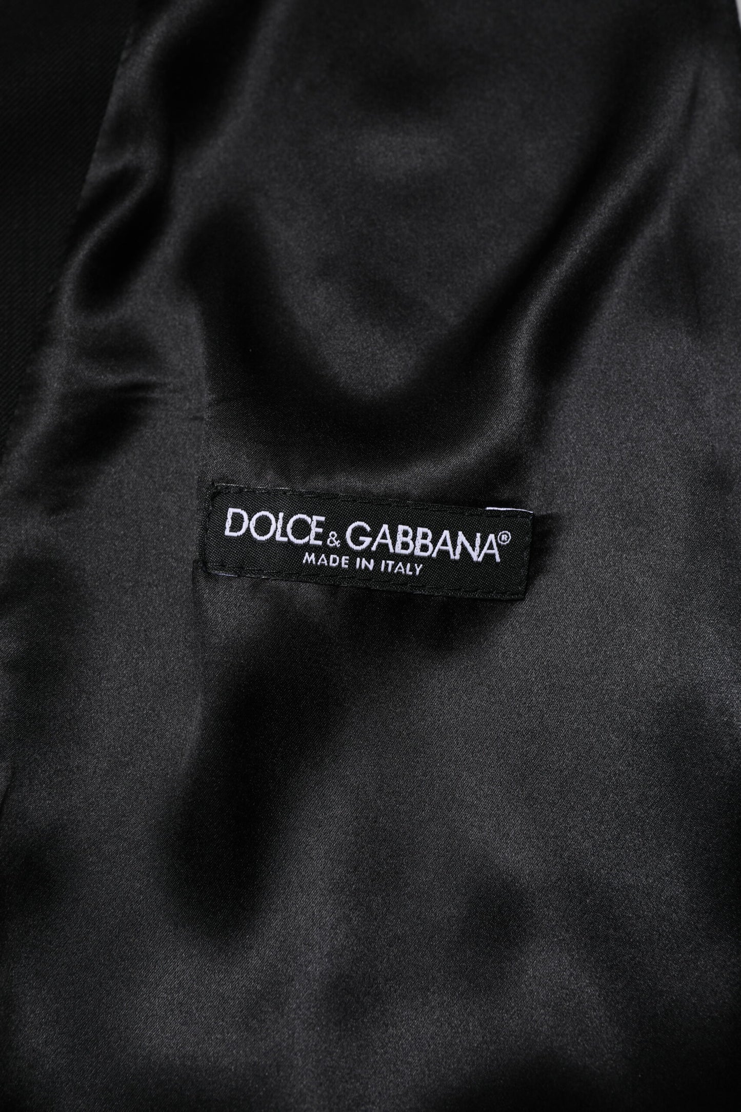 Dolce & Gabbana Black Wool Formal Waistcoat Vest for Men