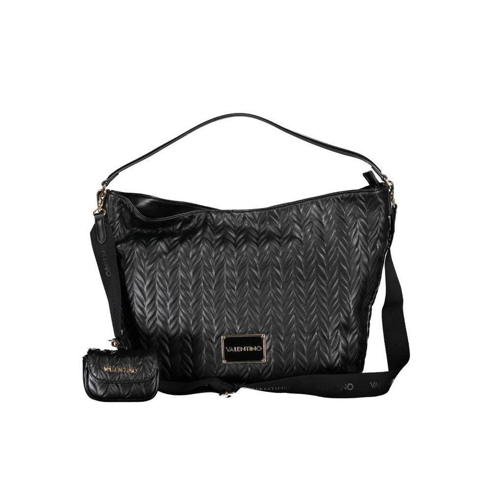 Valentino Bags Black Vegan Leather Handbag with Shoulder Strap