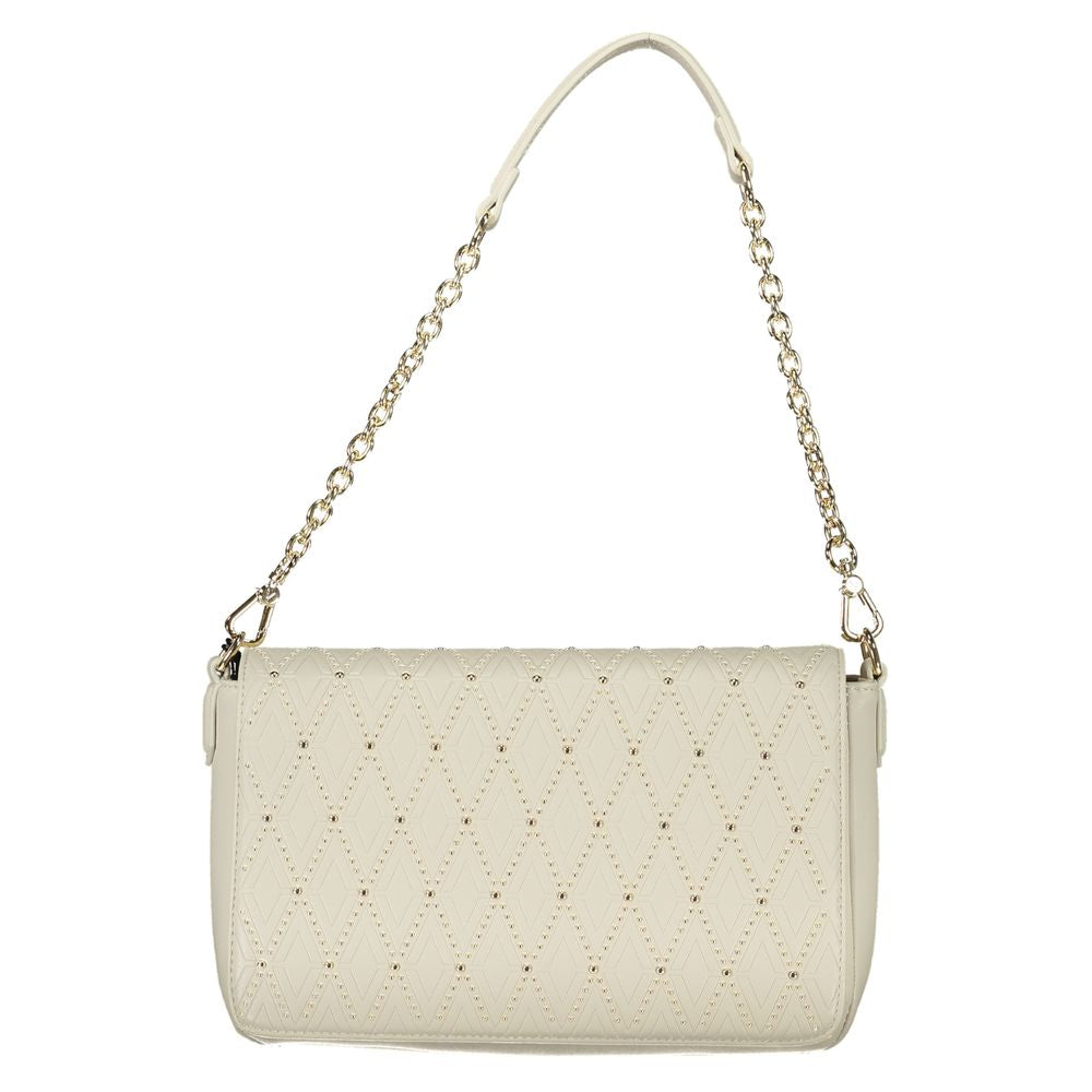 Valentino Bags White Faux Leather Handbag with Removable Chain Handle