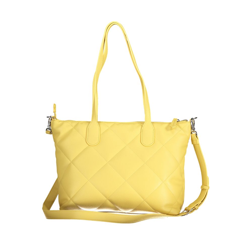 Valentino Bags Yellow Faux Leather Handbag with Shoulder Strap
