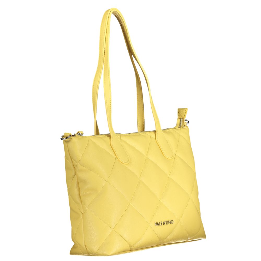 Valentino Bags Yellow Faux Leather Handbag with Shoulder Strap