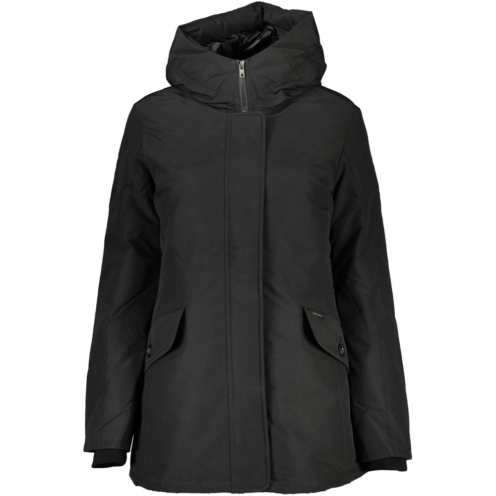 Woolrich Black Cotton Jacket with Hood
