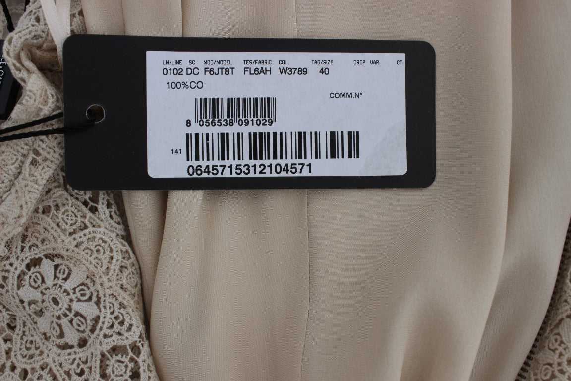 - Elegant Beige Floral Cutout Maxi Dress
