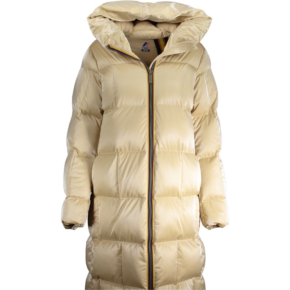K-WAY Beige Polyester Jacket with Hood
