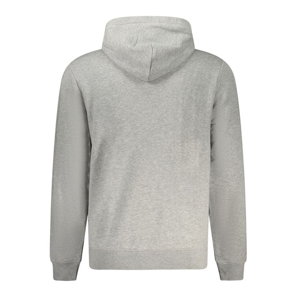 Napapijri Gray Cotton Sweater - Long Sleeve Relaxed Fit Hoodie