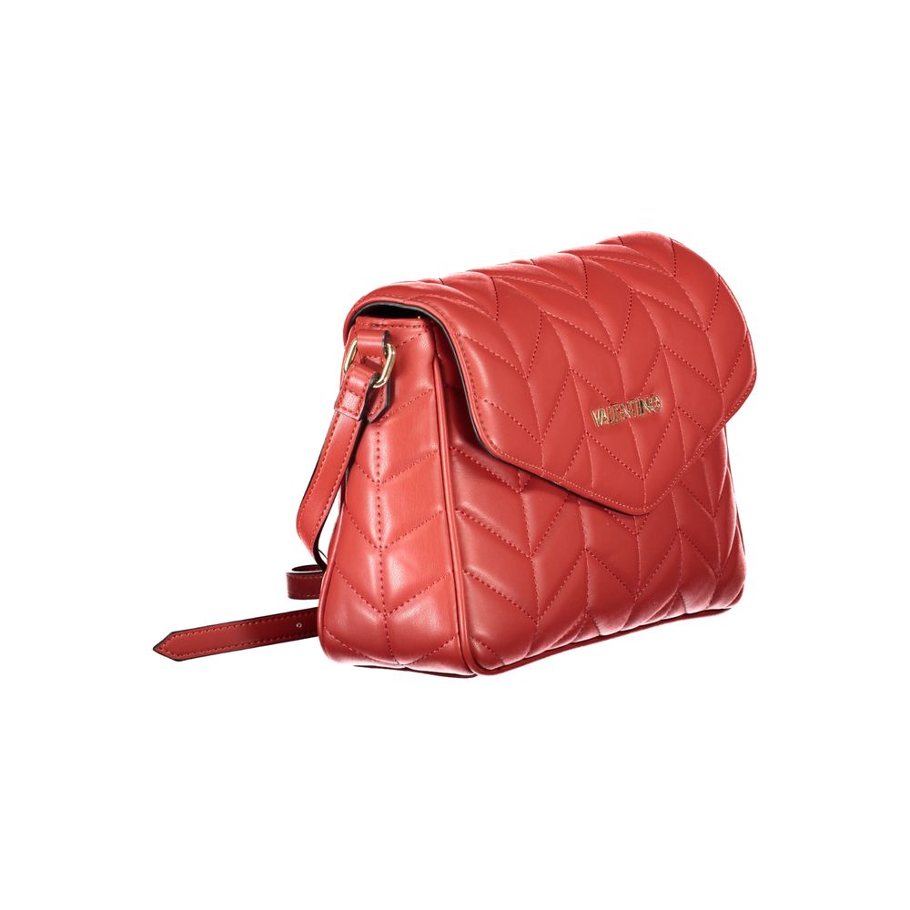Mario Valentino Red Adjustable Shoulder Bag with Logo Detail