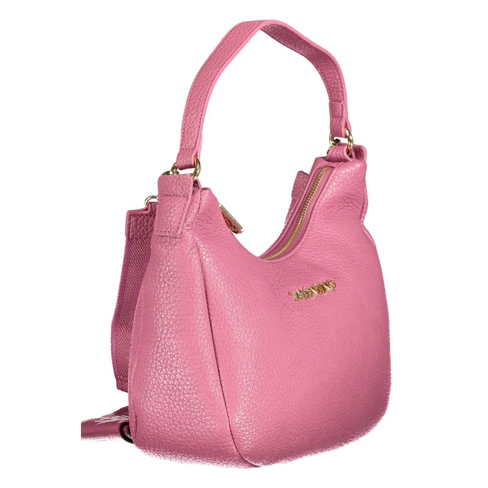 Mario Valentino Pink Faux Leather Handbag with Adjustable Strap