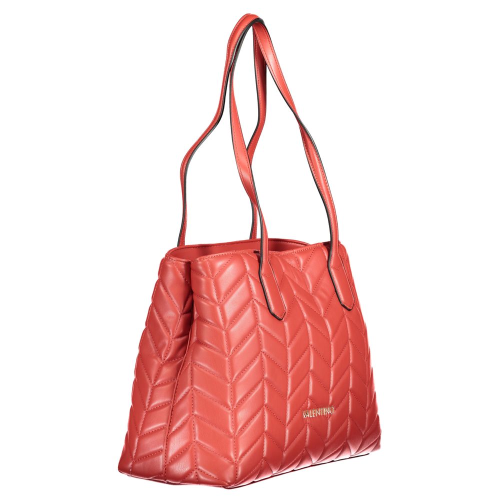 Mario Valentino Red Faux Leather Women Handbag with Iconic Logo