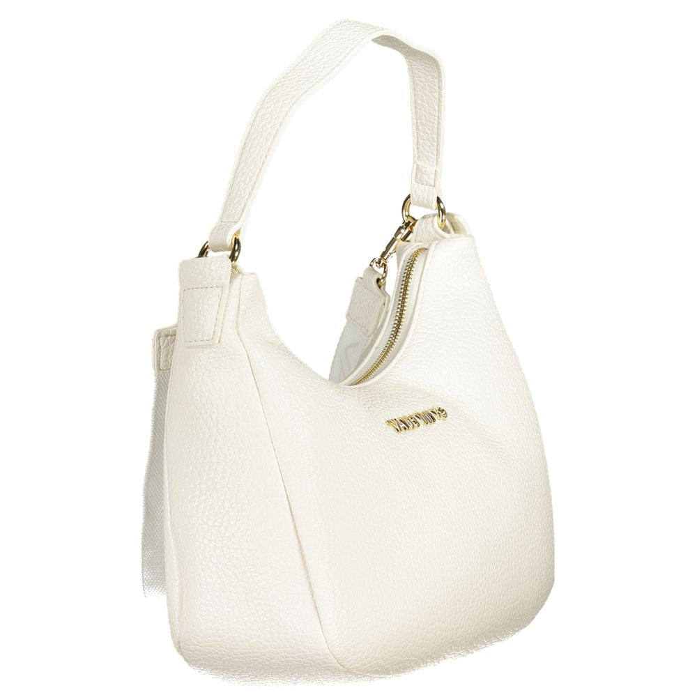 Mario Valentino White Leather Effect Women Handbag with Iconic Logo