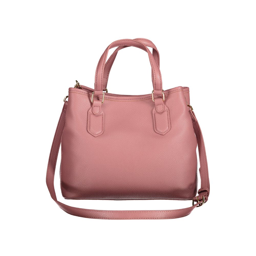 Mario Valentino Pink Faux Leather Handbag with Iconic Logo