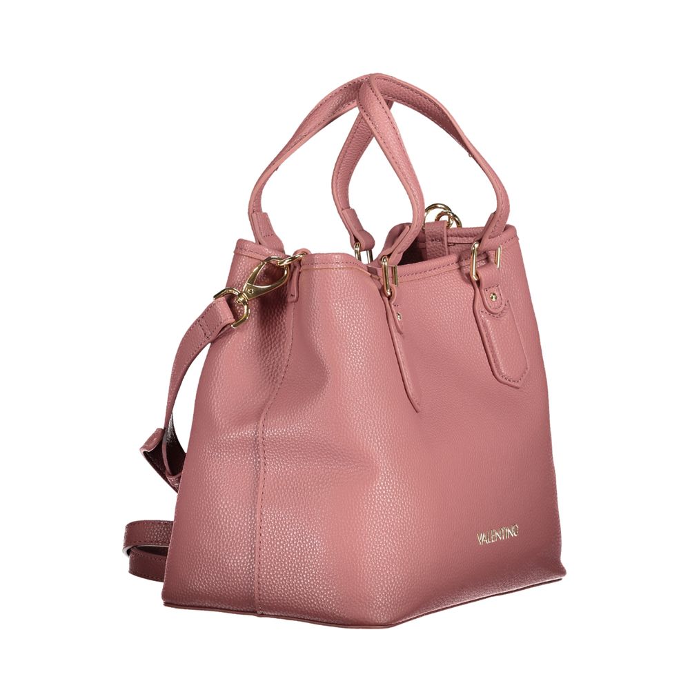 Mario Valentino Pink Faux Leather Handbag with Iconic Logo