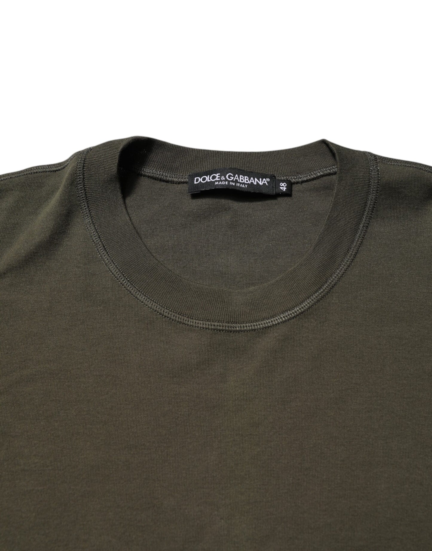 Dolce & Gabbana Dark Green Long Sleeve Crew Neck T-Shirt