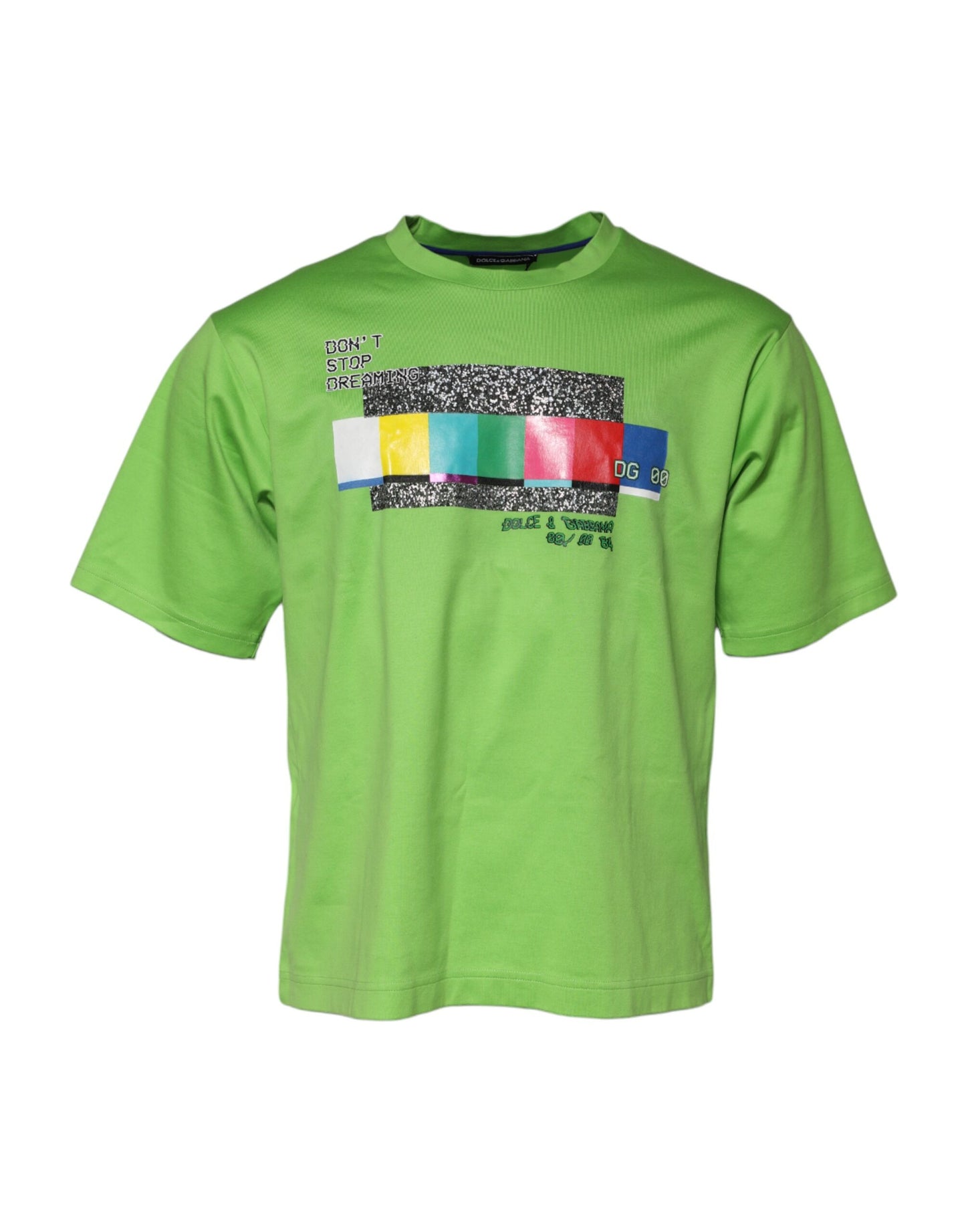 Dolce & Gabbana Green Graphic Print Round Neck T-Shirt