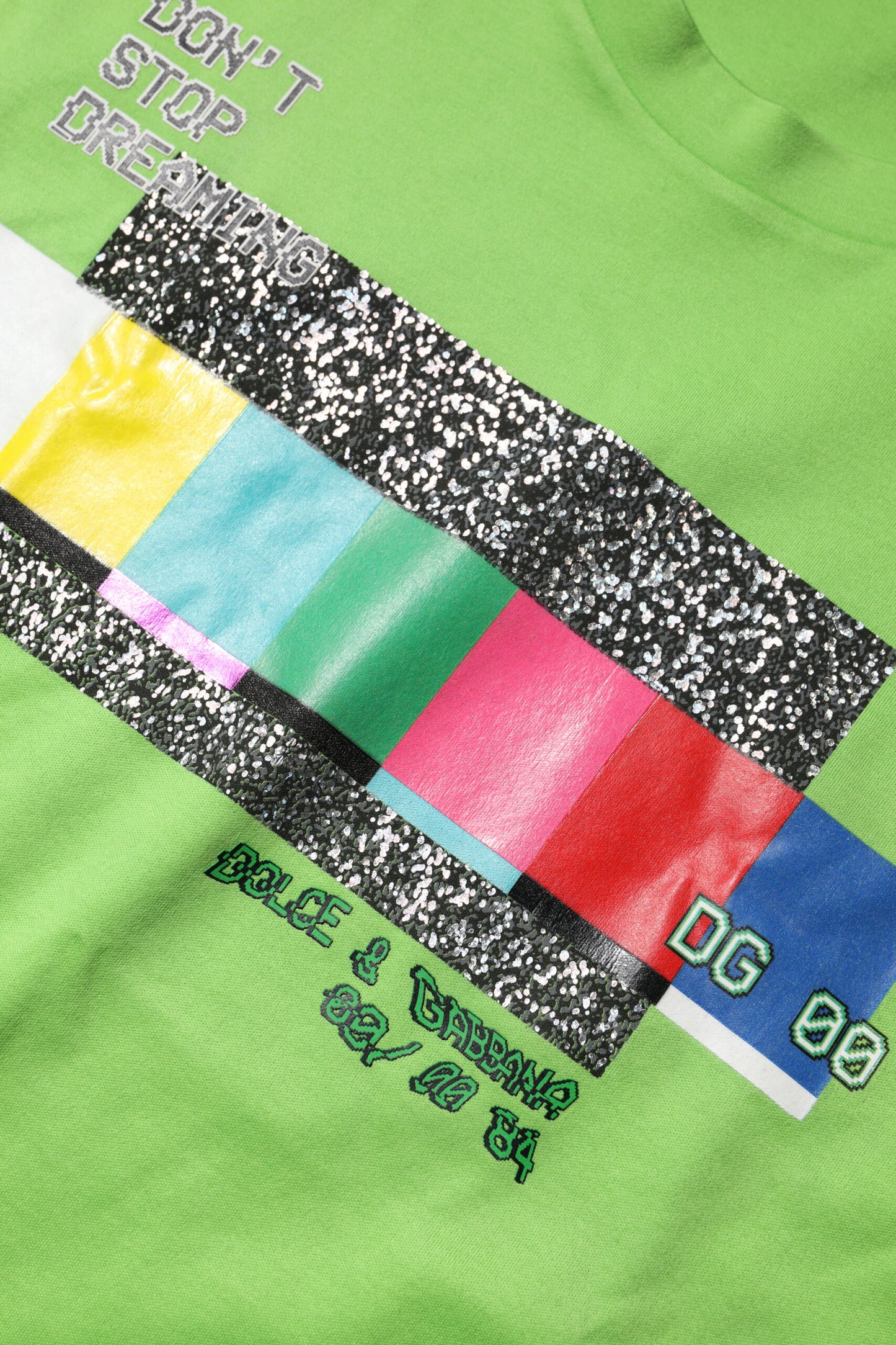 Dolce & Gabbana Green Graphic Print Round Neck T-Shirt