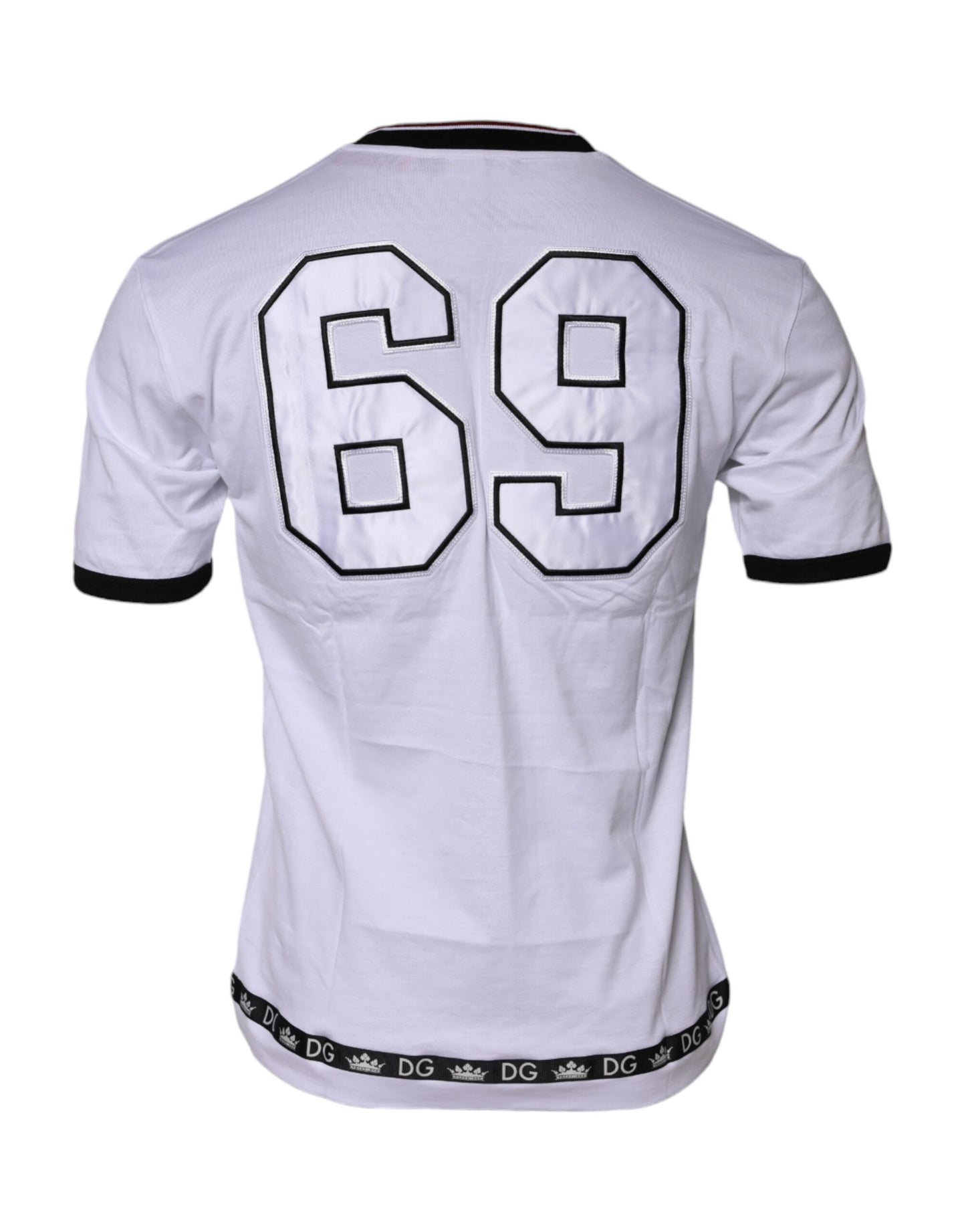 Dolce & Gabbana Crown King Embroidered White Cotton T-shirt
