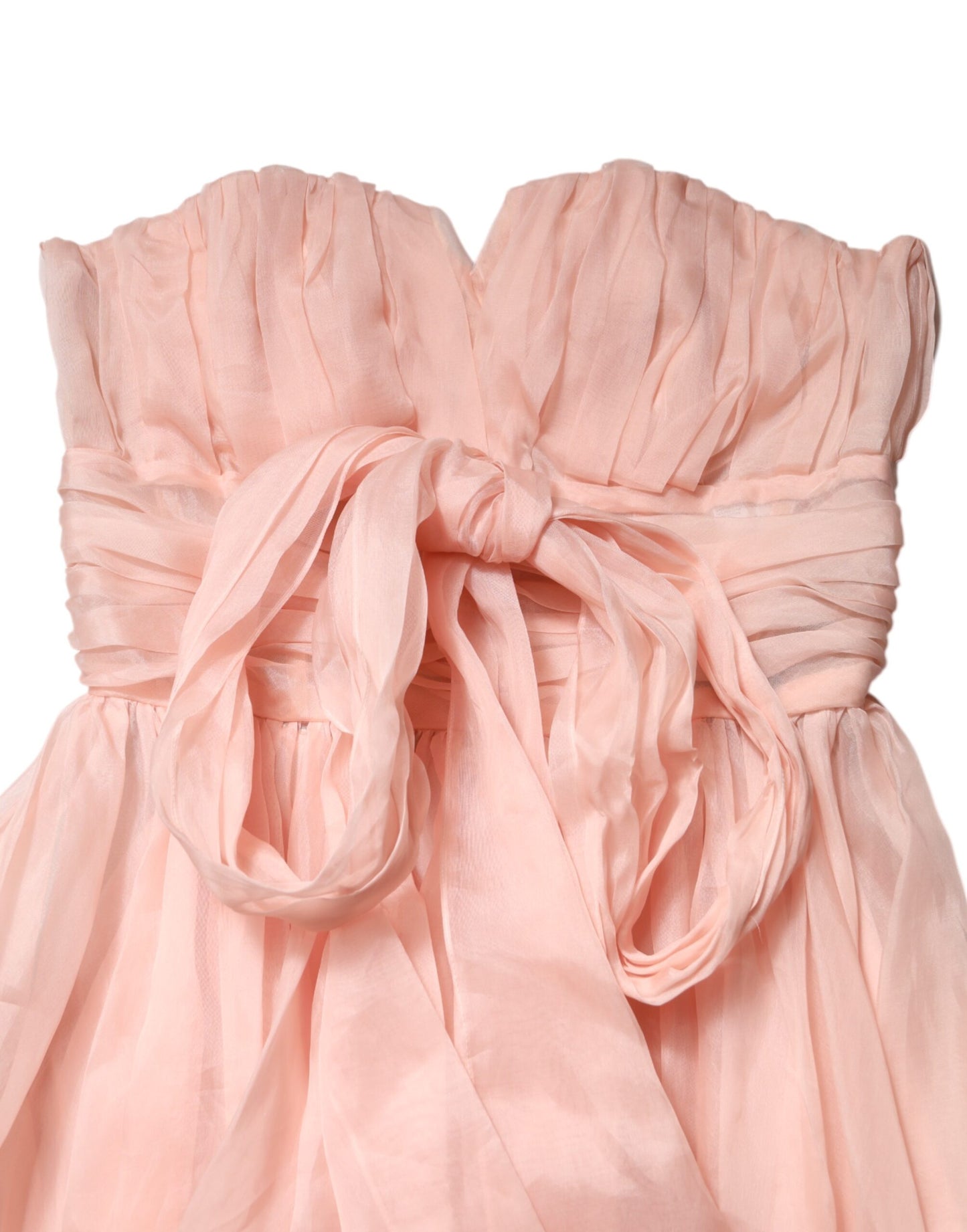 Dolce & Gabbana Pink Silk Chiffon Pleated Midi Dress