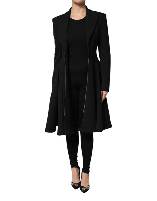 Les Hommes Black Single Breasted Trench Coat