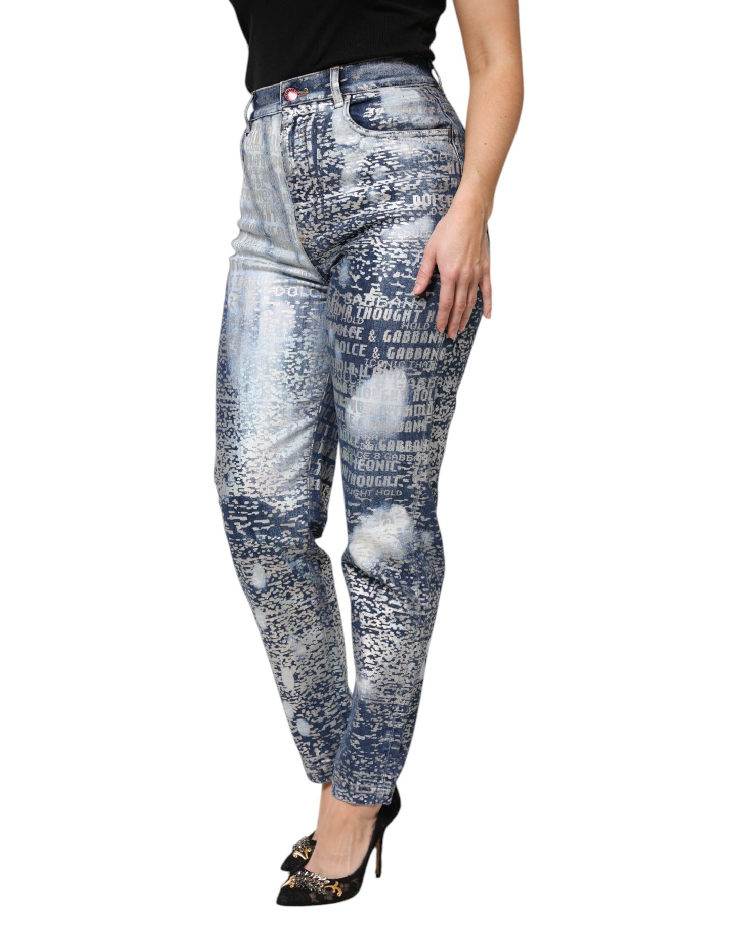 Dolce & Gabbana High Waist Blue Washed Denim Jeans