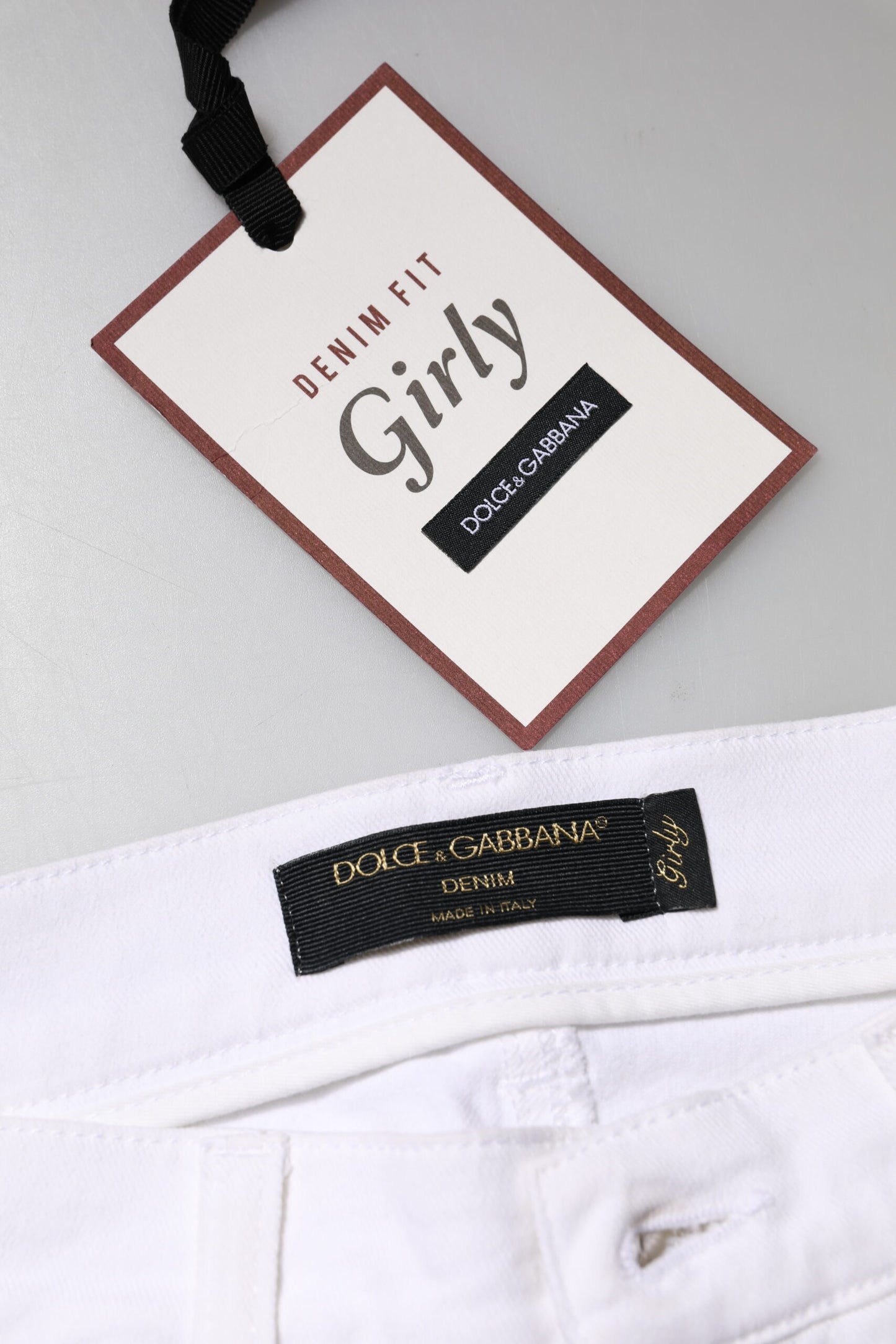 Dolce & Gabbana White Floral Sequined Denim Jeans