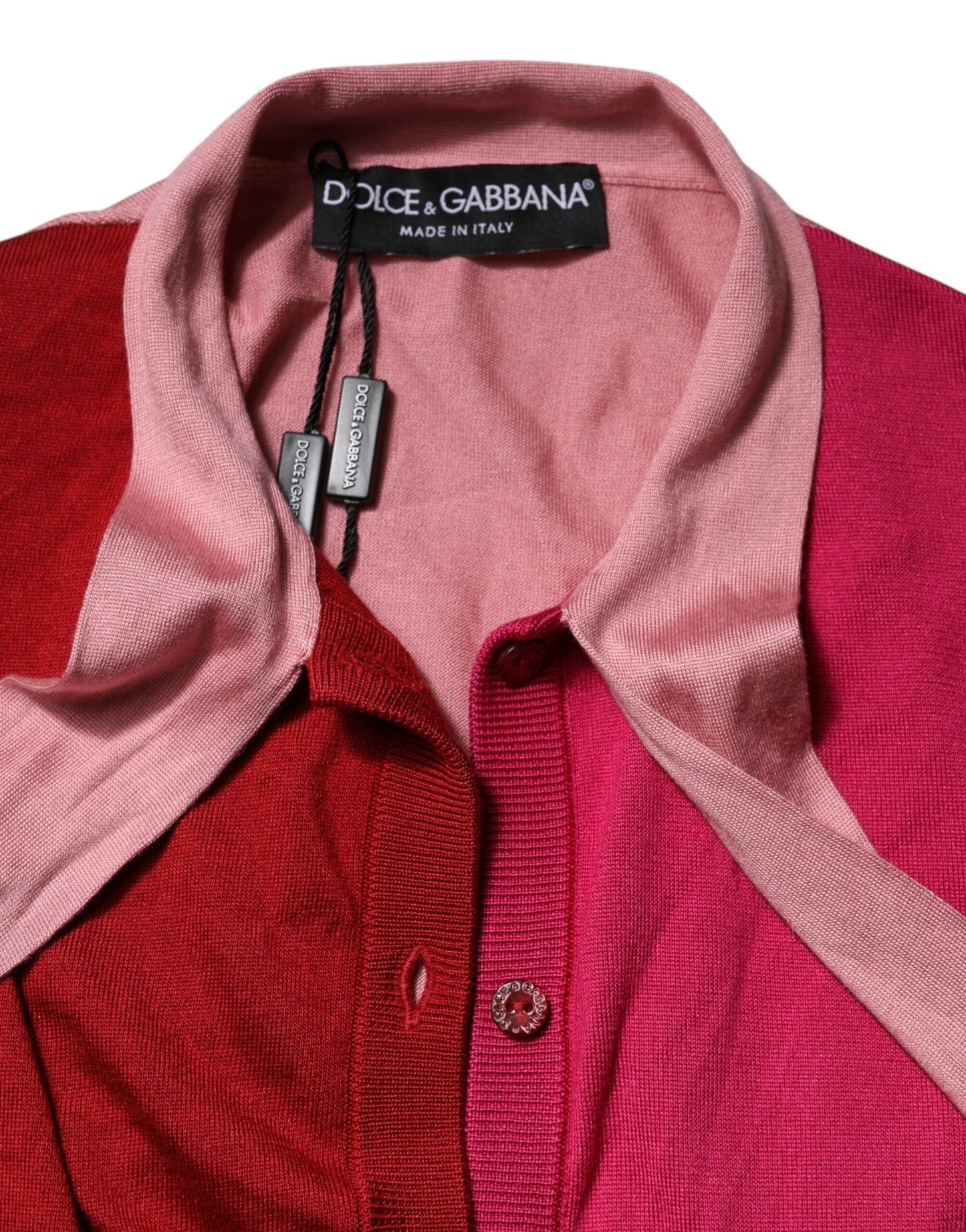 Dolce & Gabbana Pink Silk Ascot Collar Blouse