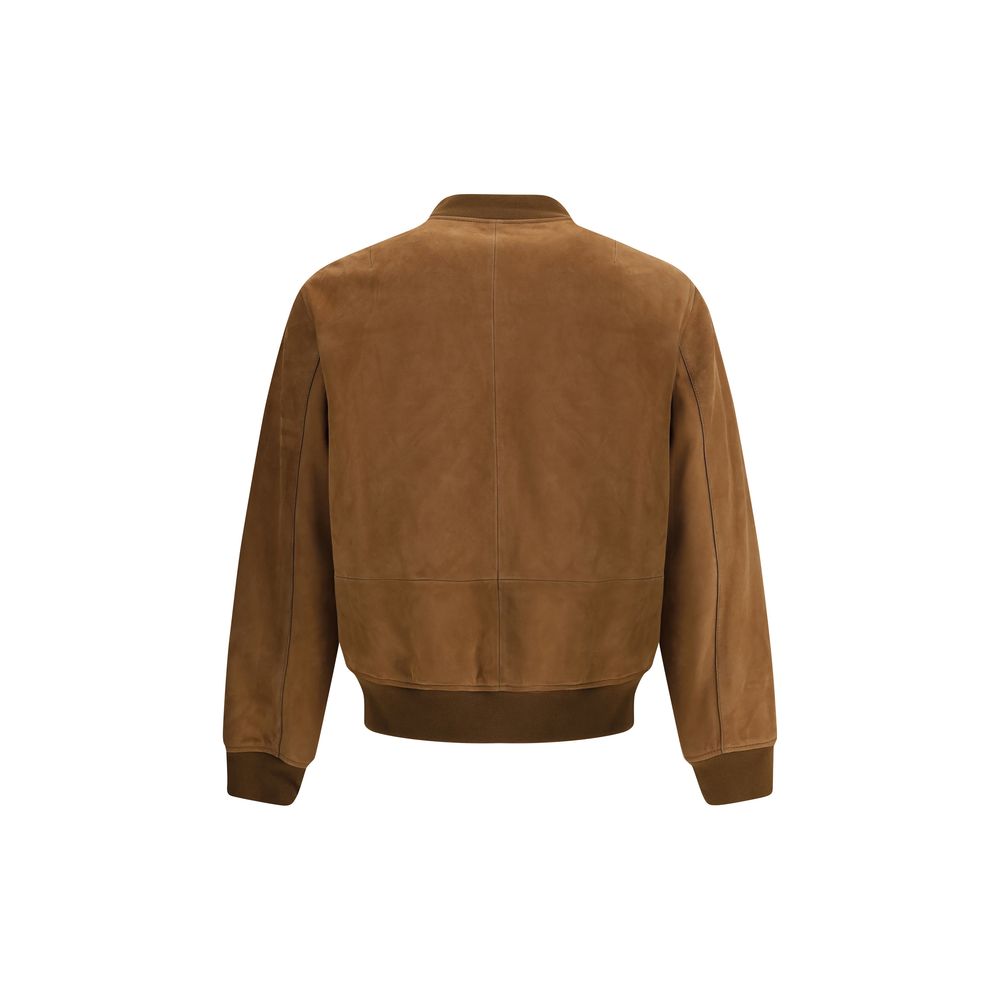 Yves Salomon Suede Bomber Jacket - Luxurious Elegance