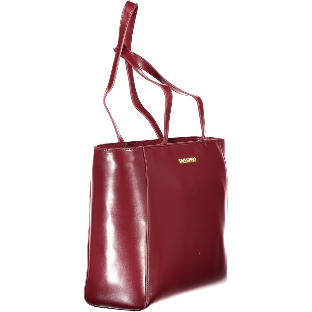 Mario Valentino Red Leather Handbag with Iconic Logo