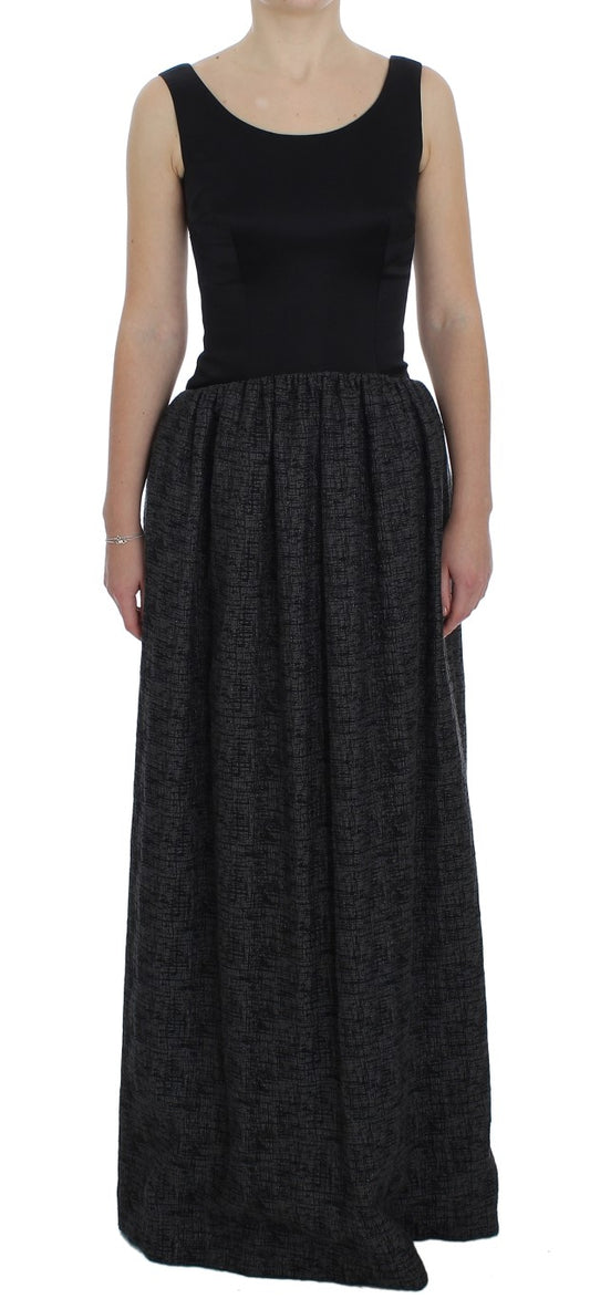 - Elegant Black Full-Length Sheath Dress