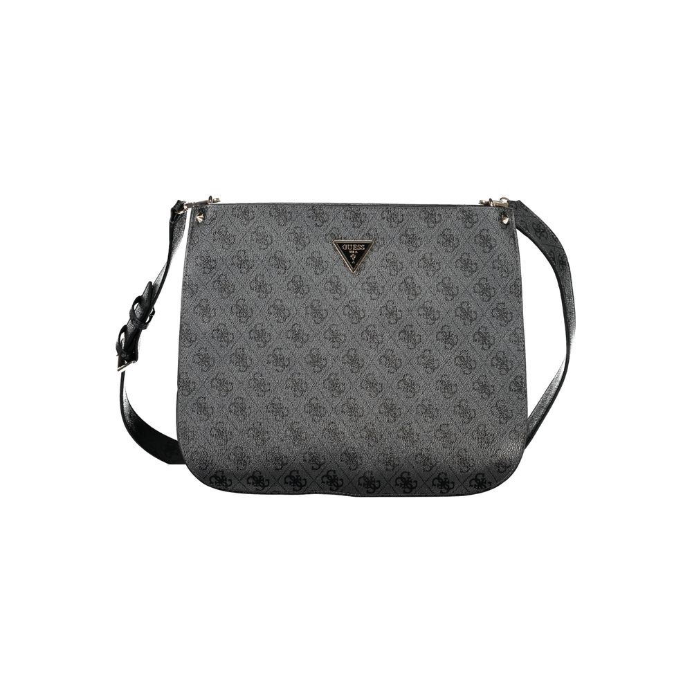 Guess Jeans Black Meridian Handbag – Faux Leather, Adjustable Straps
