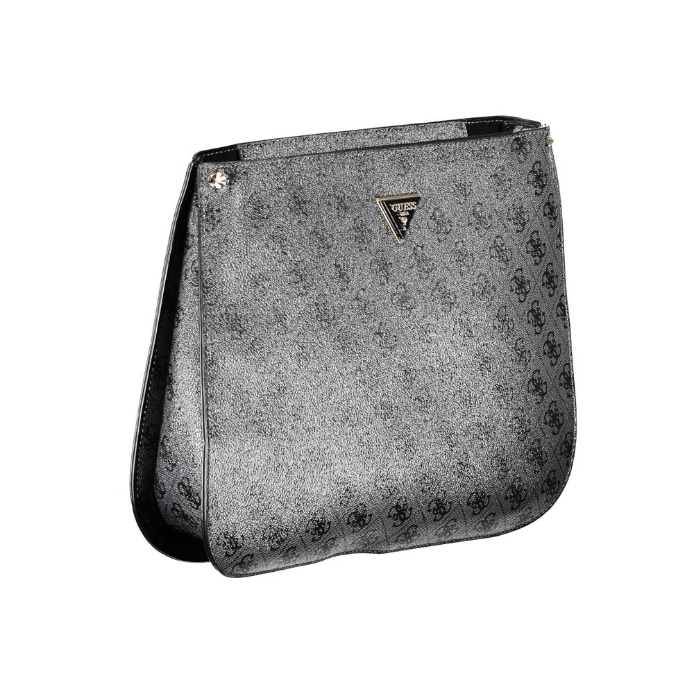 Guess Jeans Black Meridian Handbag – Faux Leather, Adjustable Straps
