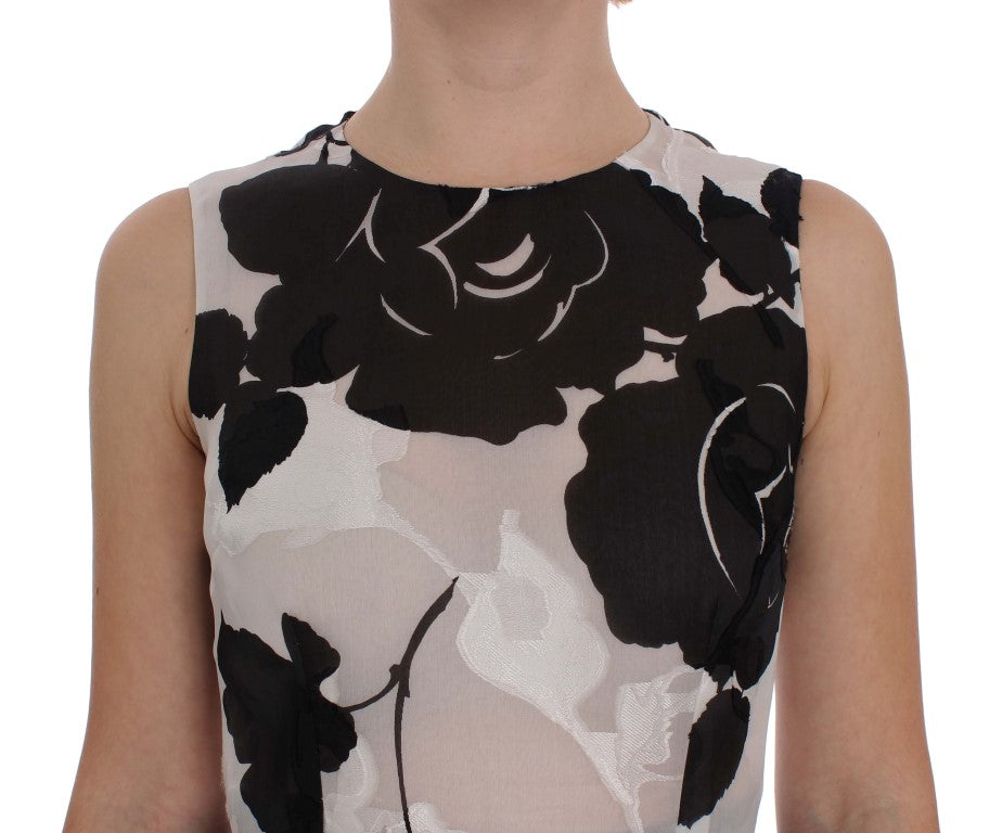- Elegant Floral Silk Full Length Dress