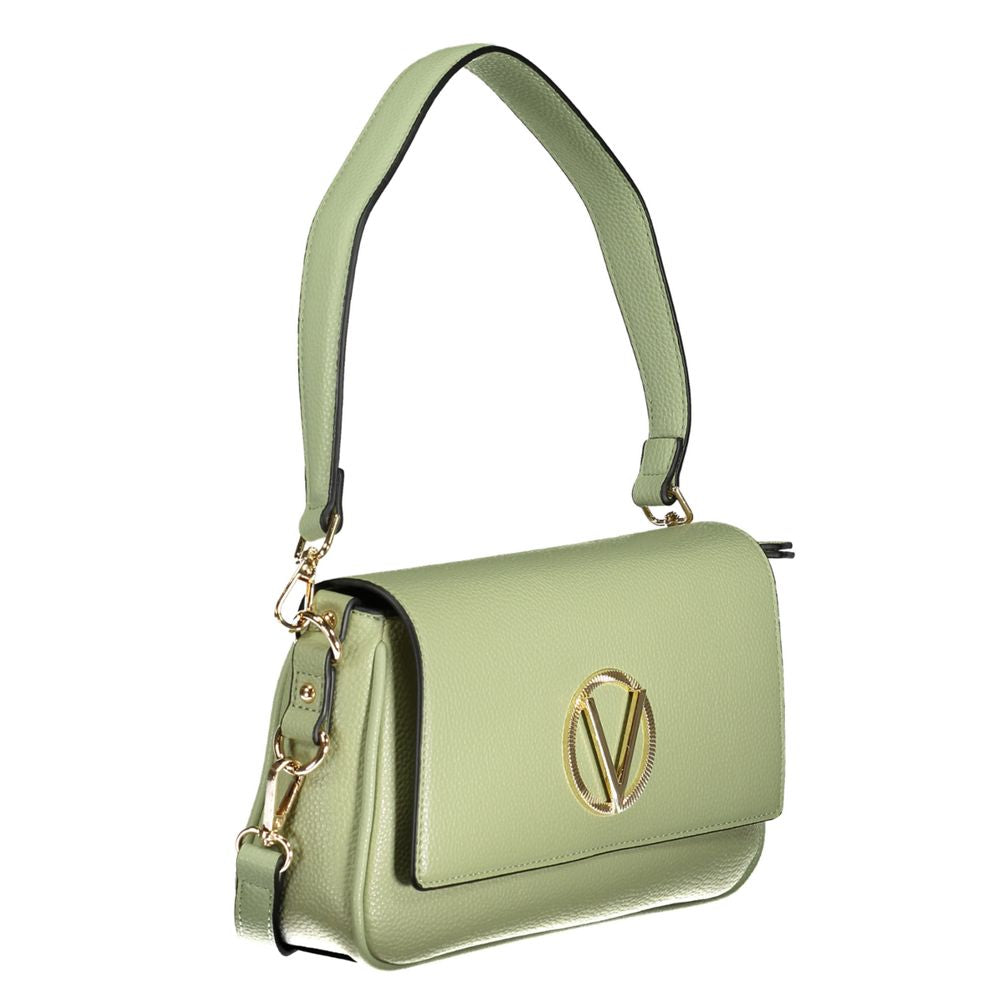 Mario Valentino Green Faux Leather Handbag with Dual Straps
