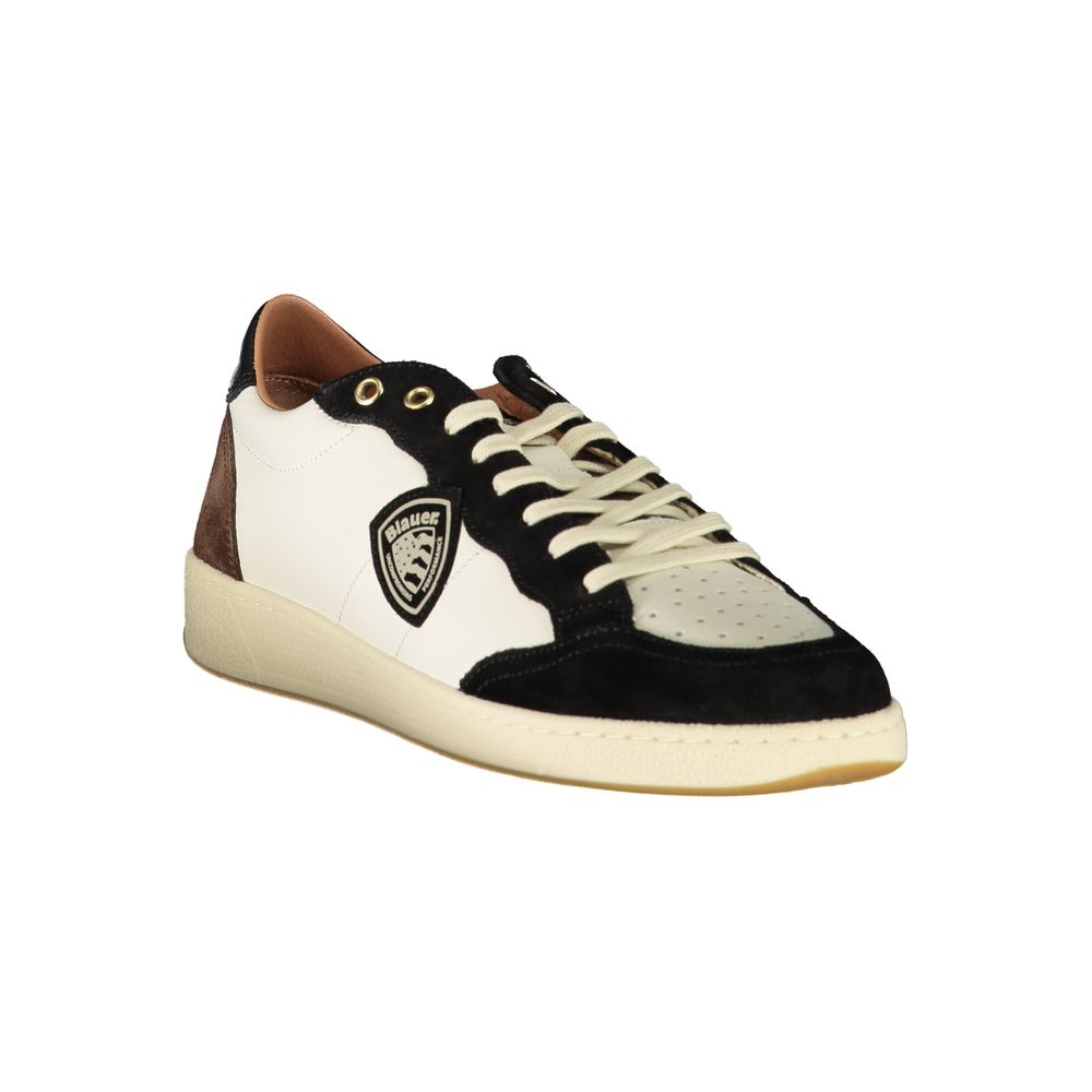 Blauer White Polyester Sports Sneakers
