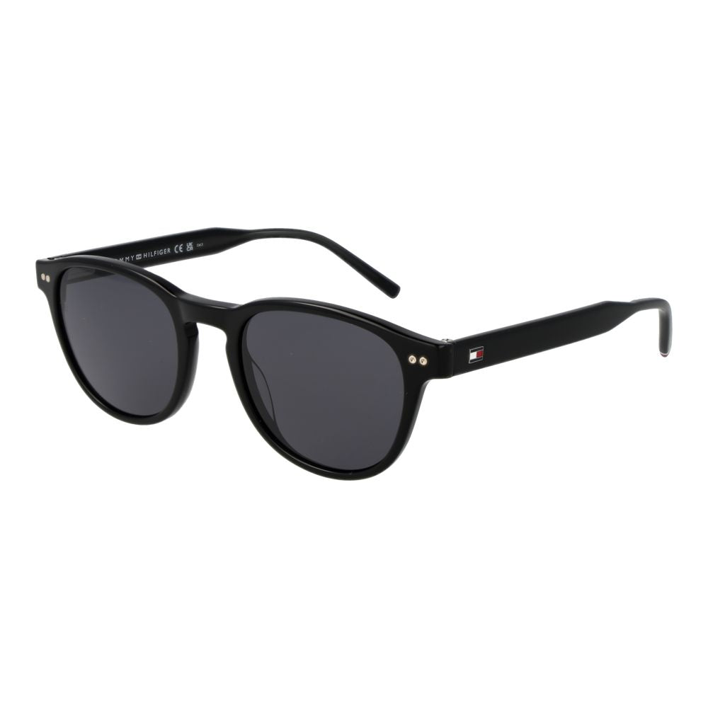 Tommy Hilfiger Men's Sunglasses – Black Full-Rim Frame with Grey Lenses, 51mm