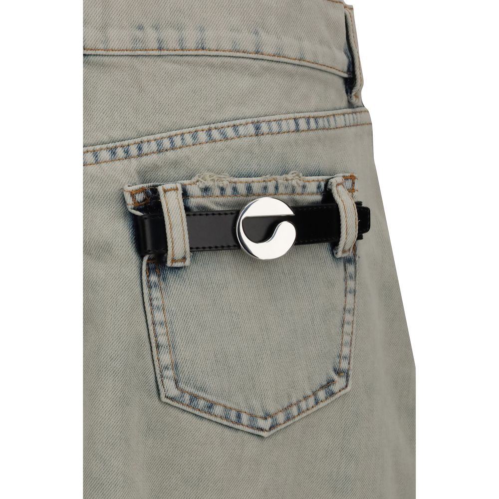 Coperni Asymmetric Denim Miniskirt