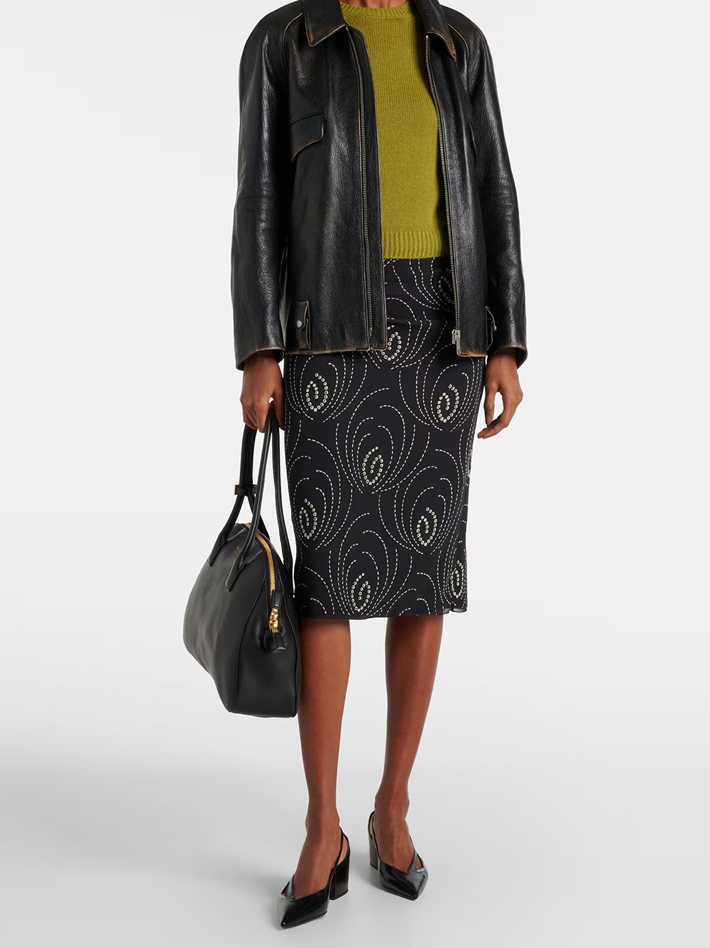 Prada Black Leather Cut-Out Pumps 55 - Elevate Your Footwear Collection