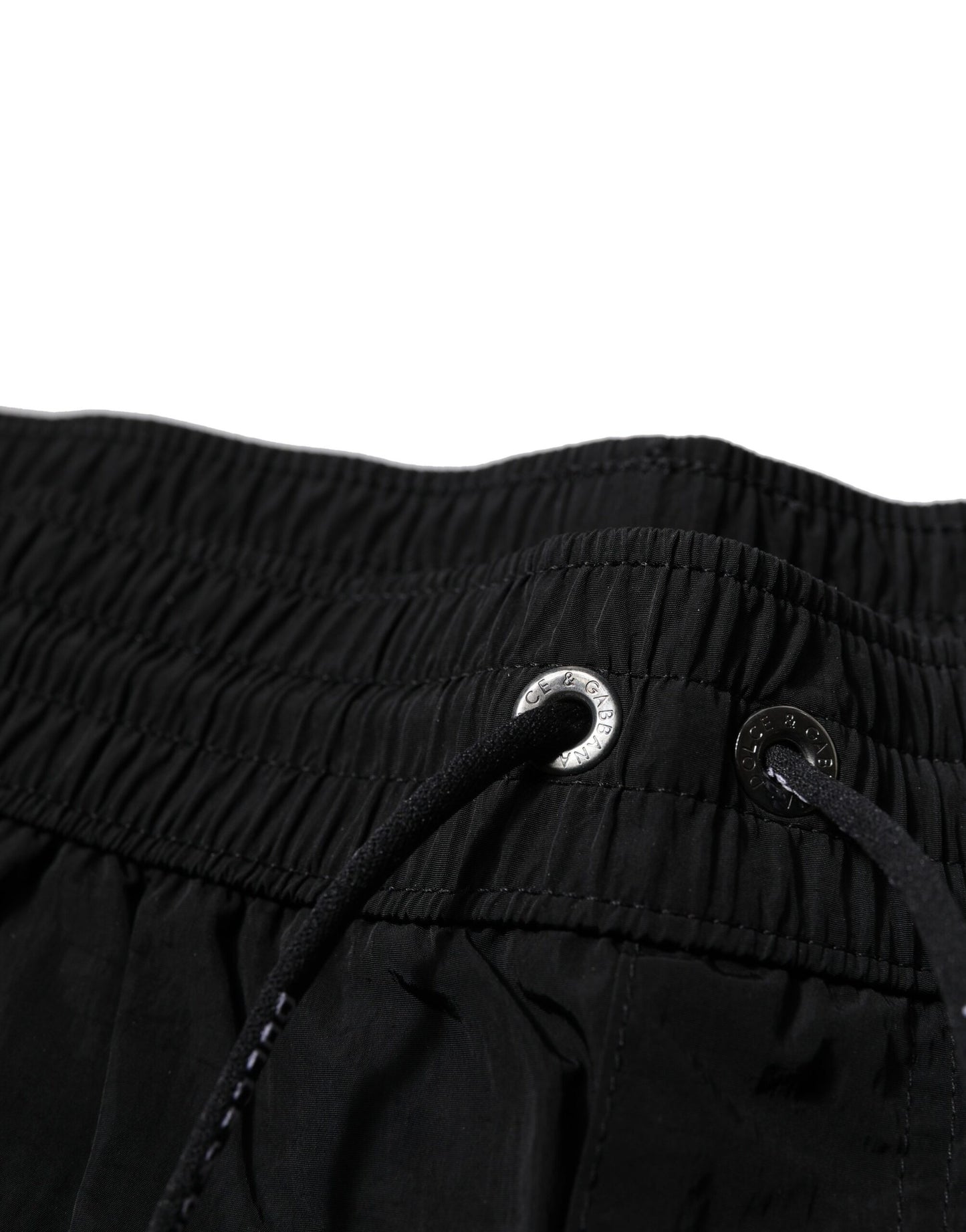 Dolce & Gabbana Black Polyester Swim Shorts for Men