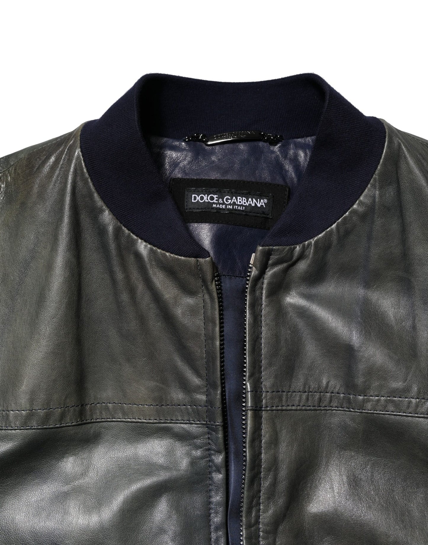 Dolce & Gabbana Black Lambskin Leather Biker Jacket