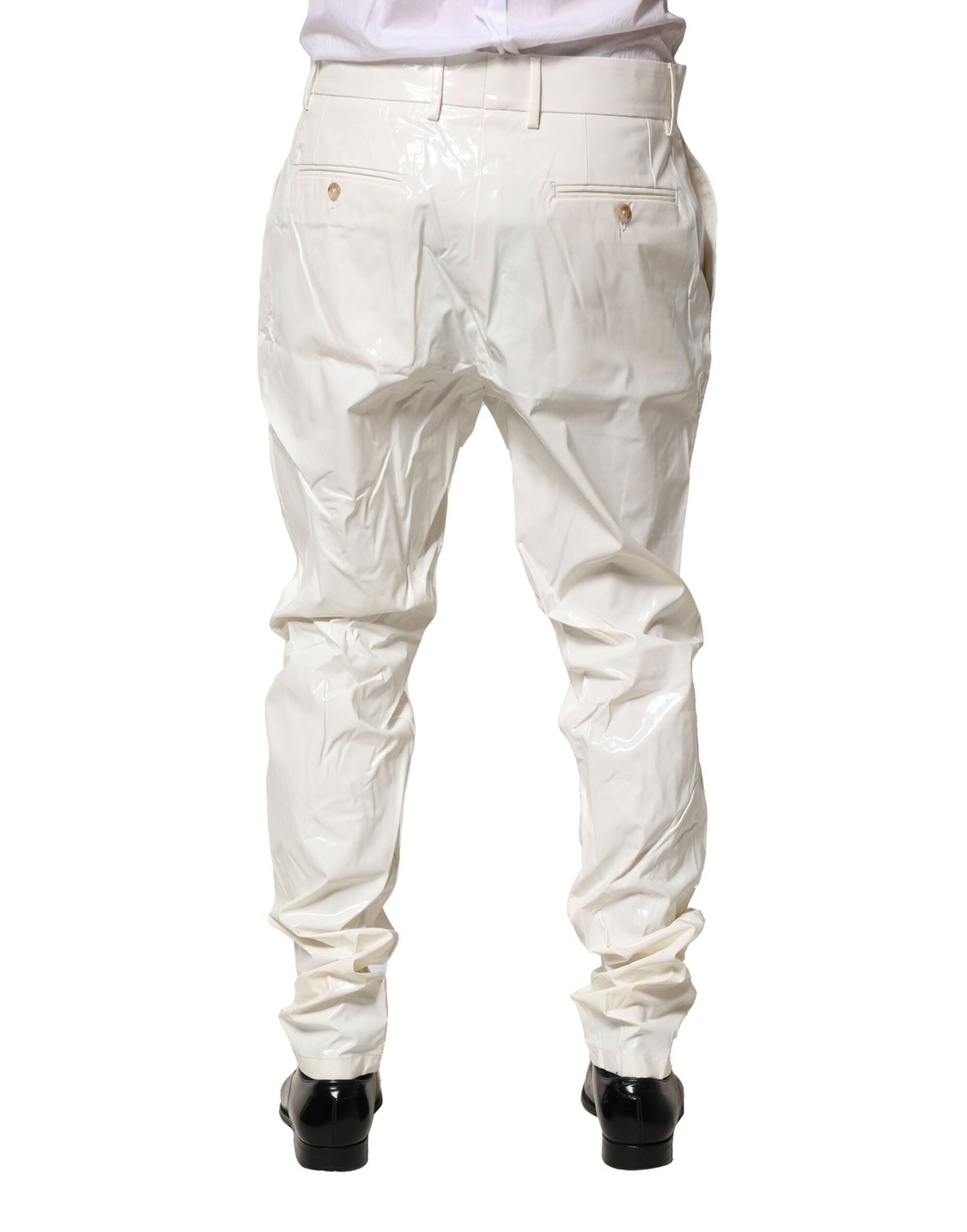 Dolce & Gabbana White Nylon Tapered Pants for Men