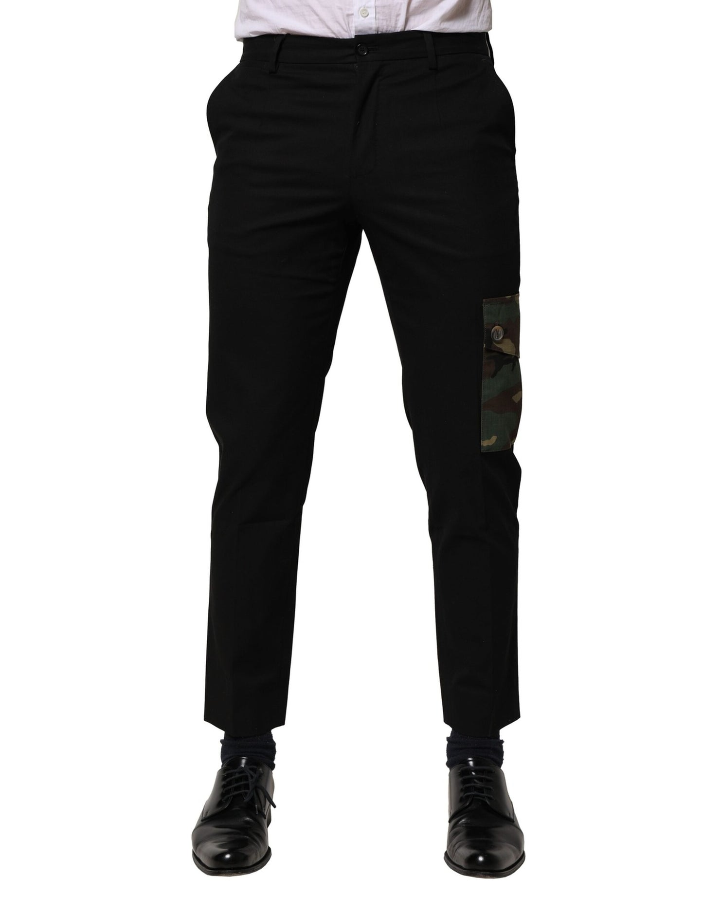 Dolce & Gabbana Black Cotton Cargo Pants for Men