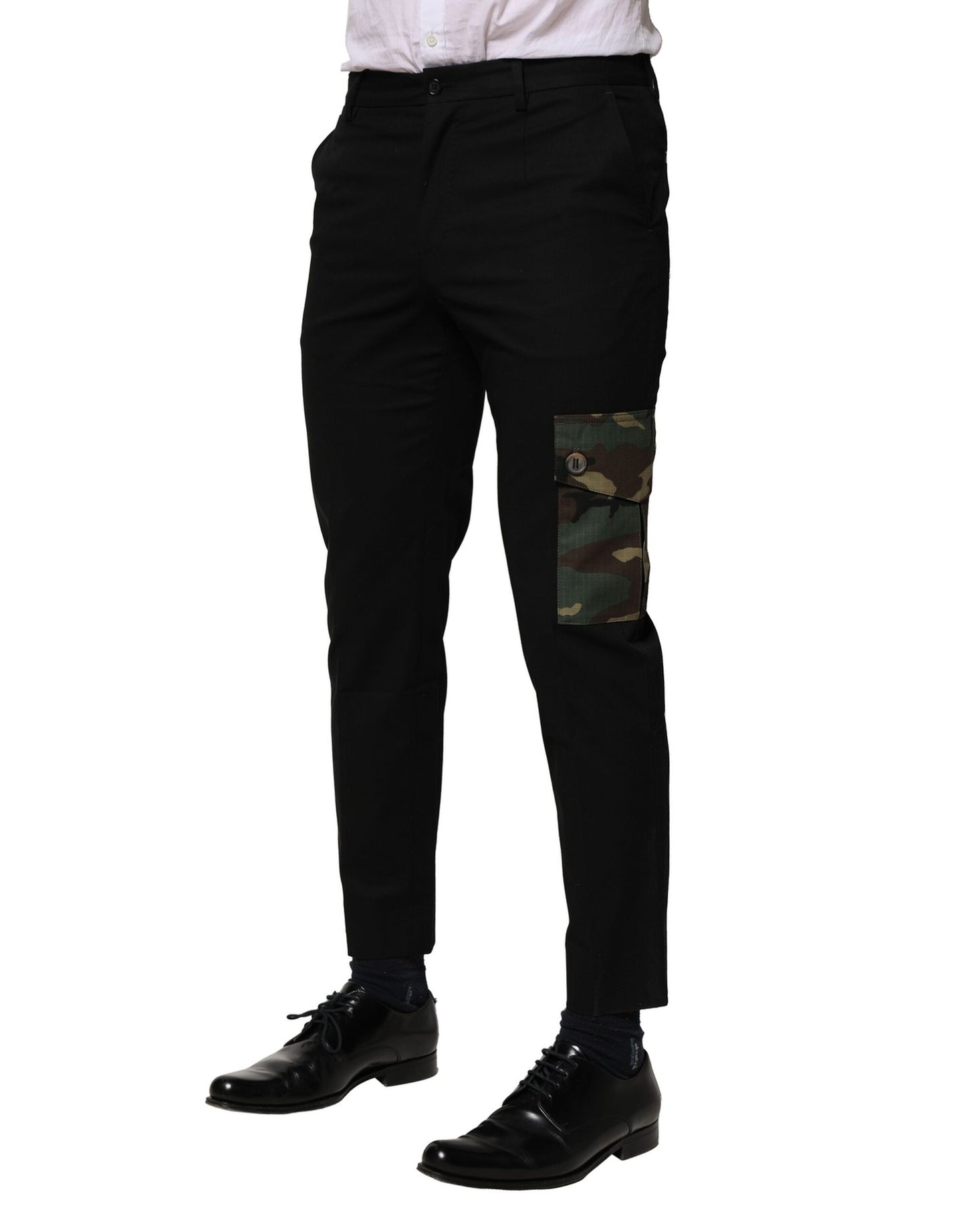 Dolce & Gabbana Black Cotton Cargo Pants for Men