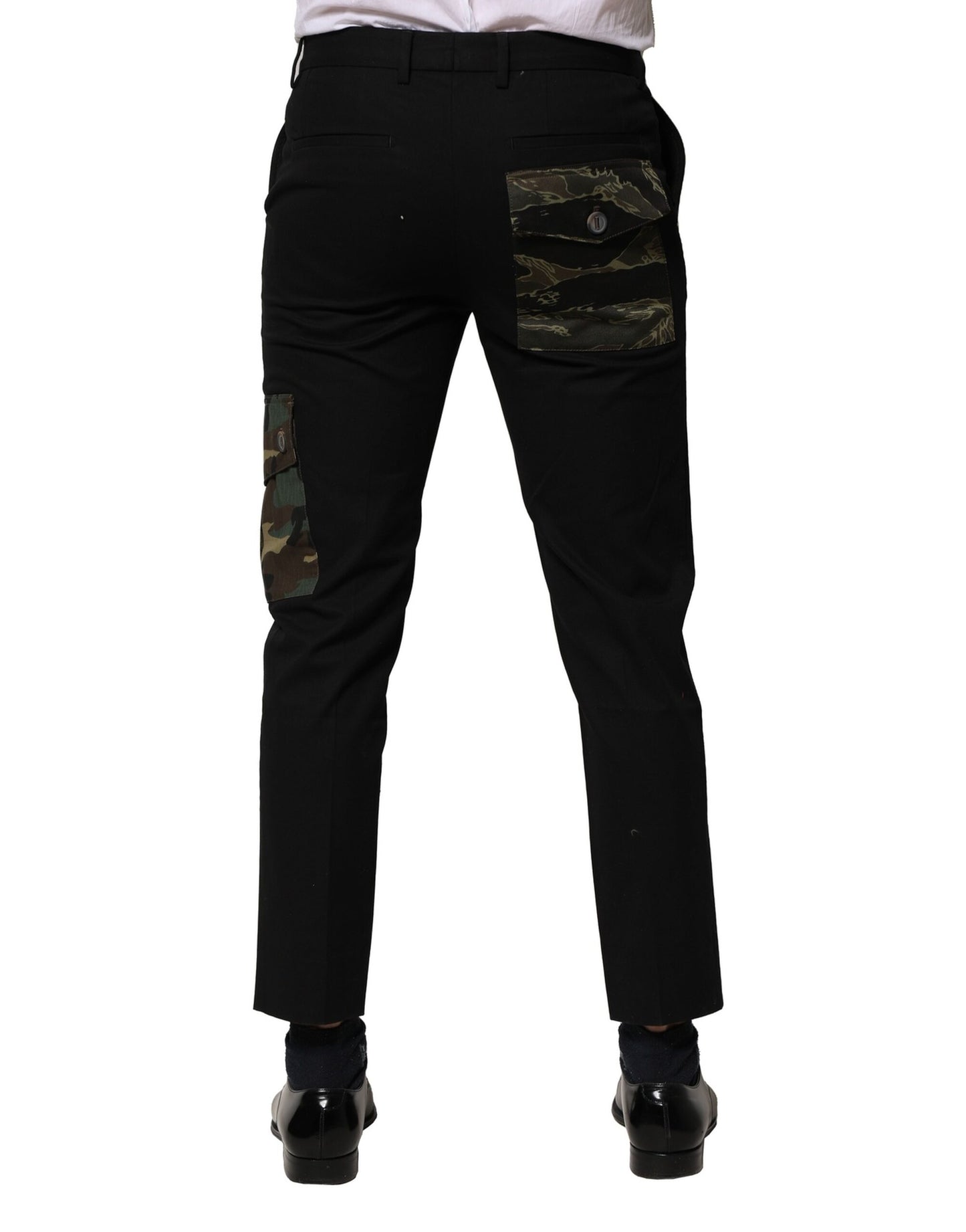 Dolce & Gabbana Black Cotton Cargo Pants for Men